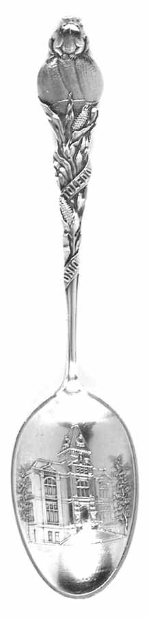 Ohio Souvenir Spoon Frog Handle - No Box by Unknown Mfg Silver-1