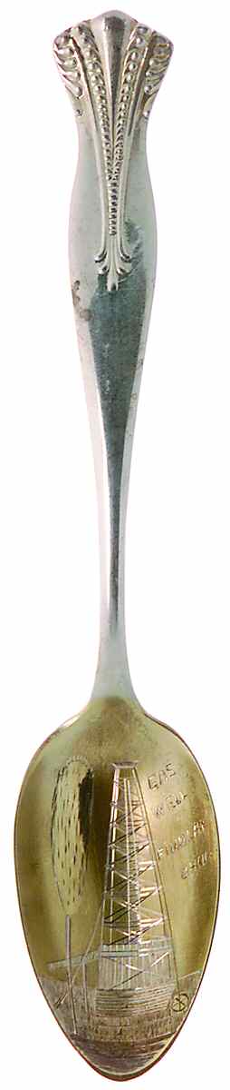 Ohio Souvenir Spoon Gas Well-Findlay - No Box by Unknown Mfg Silver-1