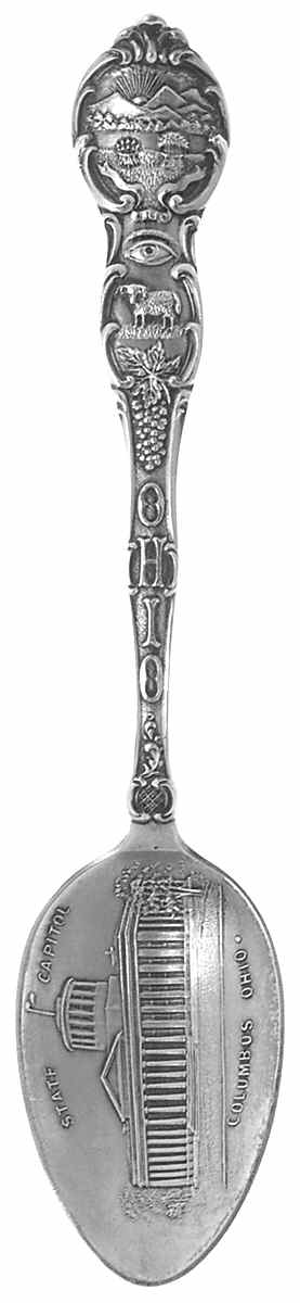 Ohio Souvenir Spoon Columbus-State Capitol - No Box by Unknown Mfg Silver-1