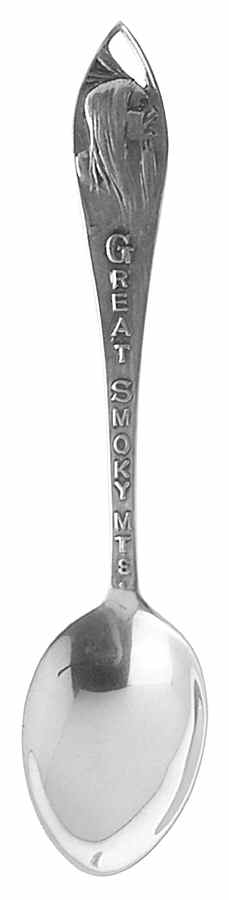 North Carolina Souvenir Spoon Great Smoky Mountains-Indian Handle - No Box by Unknown Mfg Silver-1