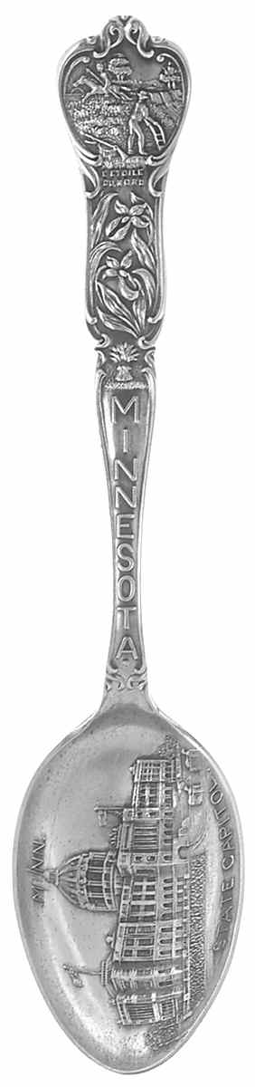 Minnesota Souvenir Spoon State Capitol With State Seal - No Box by Unknown Mfg Silver-1