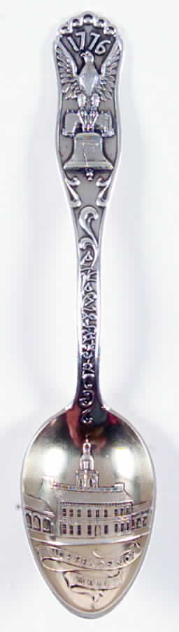 Pennsylvania Souvenir Spoon Independence Hall-Philadelphia - No Box by Unknown Mfg Silver-1