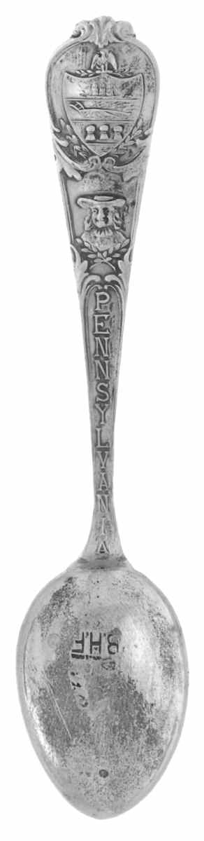 Pennsylvania Souvenir Spoon Liberty Bell-On Back - No Box by Unknown Mfg Silver-1