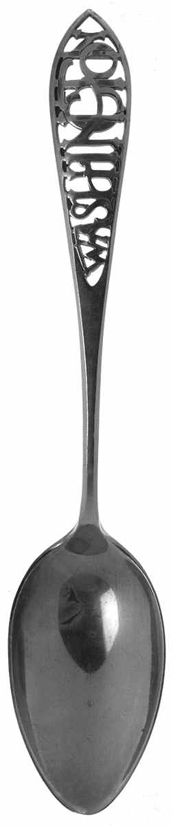 Washington State Souvenir Spoon Washington-Cut Out Handle - No Box by Unknown Mfg Silver-1