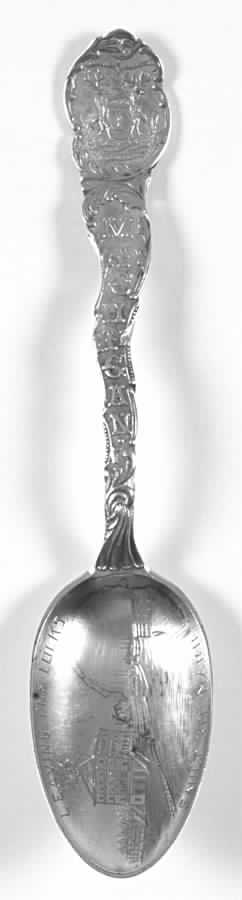 Michigan Souvenir Spoons Leaving The Locks-Sault Ste Marie - No Box by Unknown Mfg Silver-1