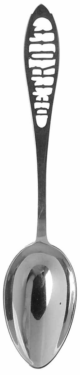 Michigan Souvenir Spoons Detroit - Cut Out - No Box by Unknown Mfg Silver-1