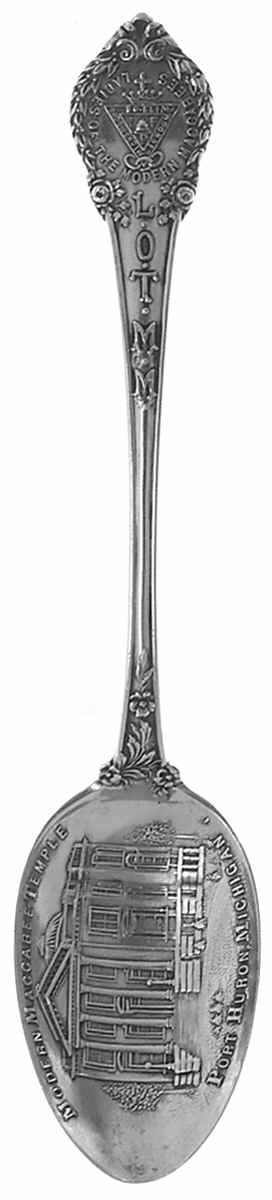 Michigan Souvenir Spoons Ladies Of Maccabee Temple - No Box by Unknown Mfg Silver-1