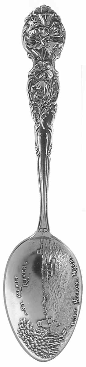 Michigan Souvenir Spoons St Clair River, Port Huron Mi - No Box by Unknown Mfg Silver-1