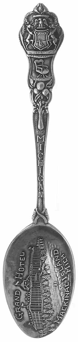 Michigan Souvenir Spoons Mackinac Island, Grand Hotel - No Box by Unknown Mfg Silver-1