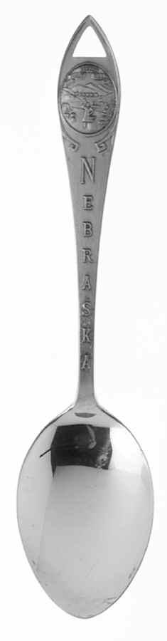 Nebraska Souvenir Spoon Nebraska - No Box by Unknown Mfg Silver-1