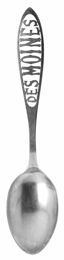 Iowa Souvenir Spoon Des Moines - No Box by Unknown Mfg Silver-1