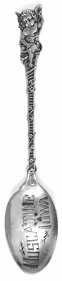 Iowa Souvenir Spoon Muscatine Iowa  - No Box by Unknown Mfg Silver-1