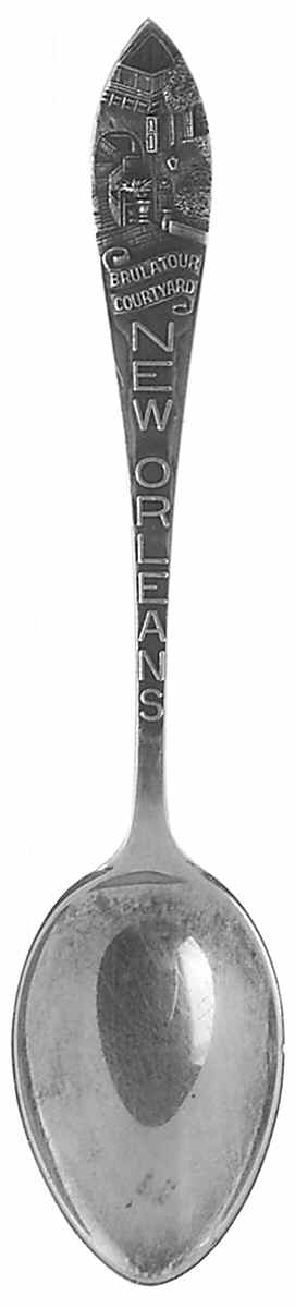 Louisiana Souvenir Spoon Brulator Courtyard New Orleans - No Box by Unknown Mfg Silver-1