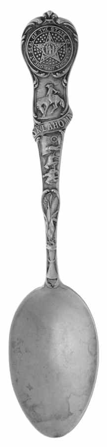 Oklahoma Souvenir Spoon Oklahoma-Great Seal Of The State - No Box by Unknown Mfg Silver-1