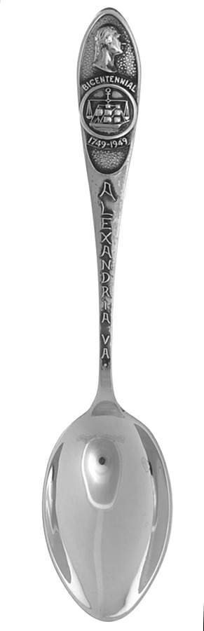 Virginia Souvenir Spoon Alexandria Va-Bicentennial-1749-1949 - No Box by Unknown Mfg Silver-1