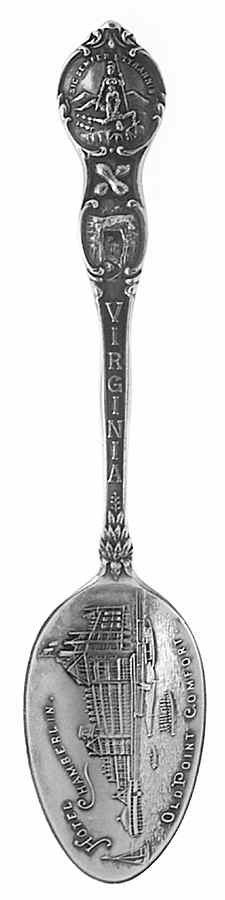 Virginia Souvenir Spoon Chamberlin Hotel-Old Point Comfort - No Box by Unknown Mfg Silver-1
