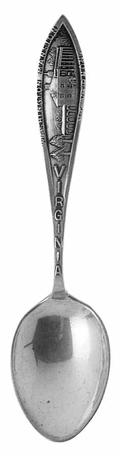 Virginia Souvenir Spoon Washington Mansion-Mt Vernon - No Box by Unknown Mfg Silver-1