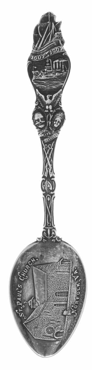 Virginia Souvenir Spoon Norfolk-St. Paul's Church - No Box by Unknown Mfg Silver-1