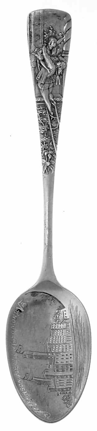Virginia Souvenir Spoon Jefferson Hotel, Richmond - No Box by Unknown Mfg Silver-1
