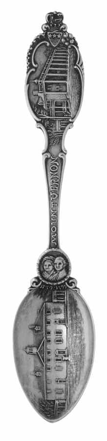 Virginia Souvenir Spoon Mount Vernon-1759-1799 - No Box by Unknown Mfg Silver-1