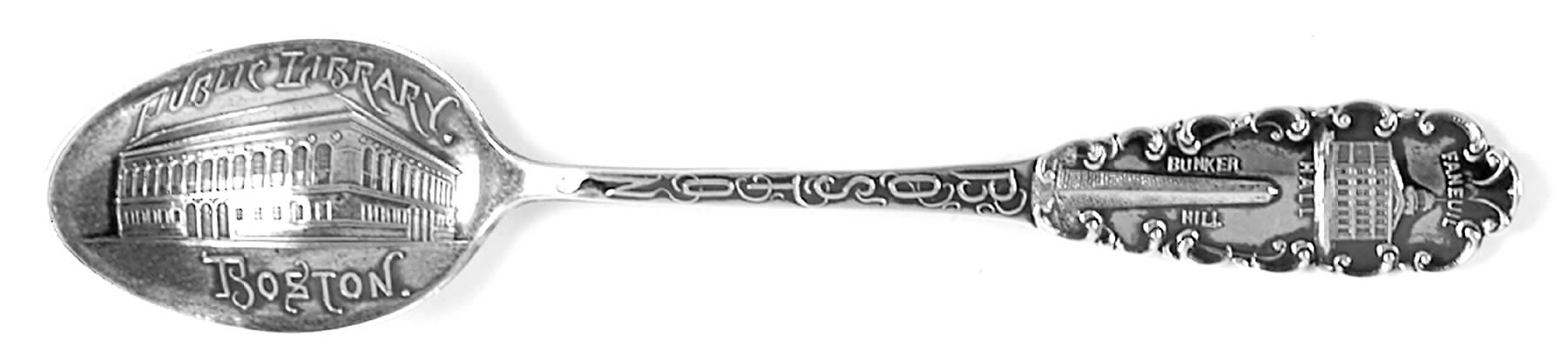 Massachusetts Souvenir Spoon Boston-Demitasse - No Box by Unknown Mfg Silver-1