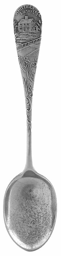 Massachusetts Souvenir Spoon Haverhill-Whittier's Birthplace - No Box by Unknown Mfg Silver-1
