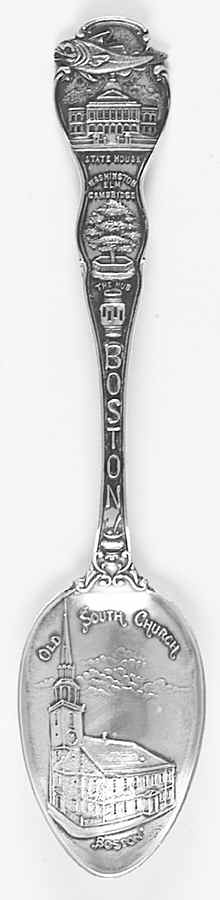 Massachusetts Souvenir Spoon Boston-Teaspoon - No Box by Unknown Mfg Silver-1