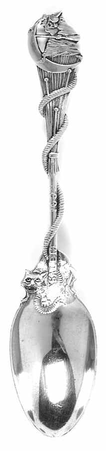 Massachusetts Souvenir Spoon David Low-Teaspoon - No Box by Unknown Mfg Silver-1