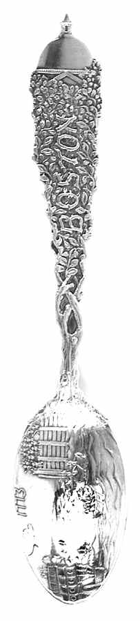 Massachusetts Souvenir Spoon Shreve/Crump/Low-Teaspoon - No Box by Unknown Mfg Silver-1