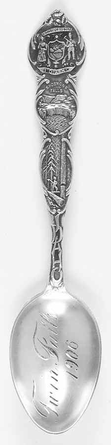 Idaho Souvenir Spoon "Twin Falls 1906" - No Box by Unknown Mfg Silver-1