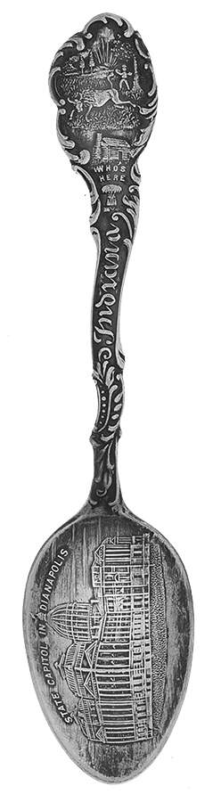 Indiana Souvenir Spoon State Capitol Indianapolis - No Box by Unknown Mfg Silver-1