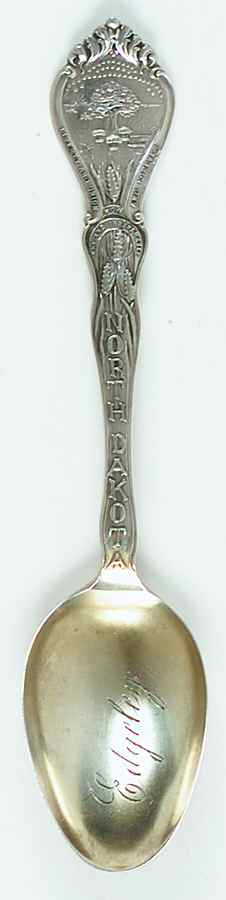 North Dakota Souvenir Spoon Edgeley - No Box by Unknown Mfg Silver-1