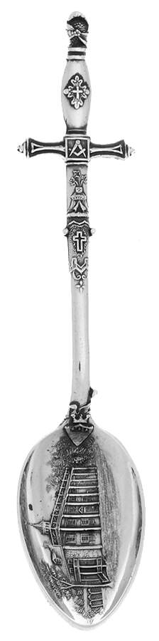 Various Sterling Souvenir Spoons George Washington Masonic, Mt.Vernon   - No Box by Unknown Mfg Silver-1