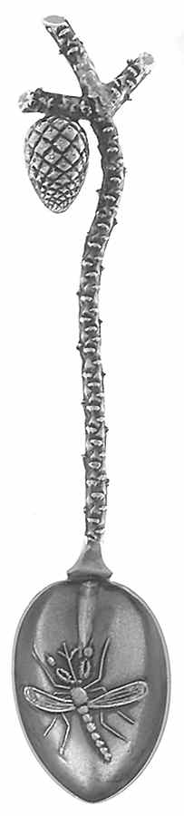 Various Sterling Souvenir Spoons Mosquito With Pine Cone - No Box by Unknown Mfg Silver-1