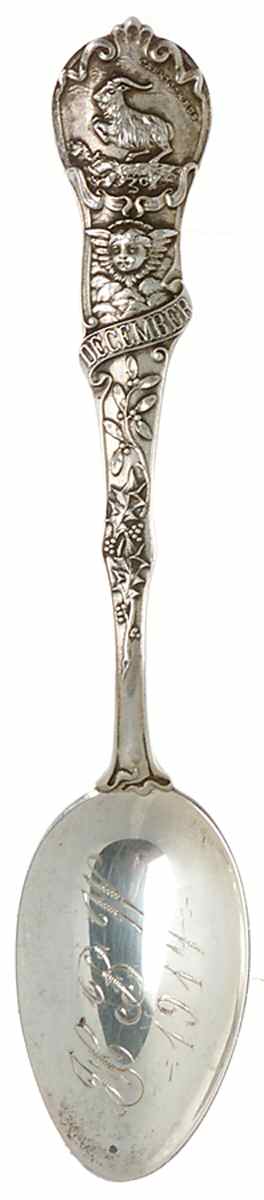 Various Sterling Souvenir Spoons Capricorn-Dec-Zodiac - No Box by Unknown Mfg Silver-1