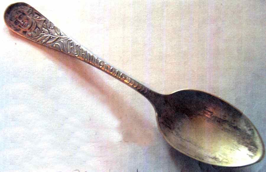 Various Sterling Souvenir Spoons Geo Washington-A1 Coin Silver Co - No Box by Unknown Mfg Silver-1