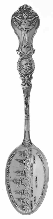 Various Sterling Souvenir Spoons U.S. Asiatic Squadron-Manila,Phil - No Box by Unknown Mfg Silver-1