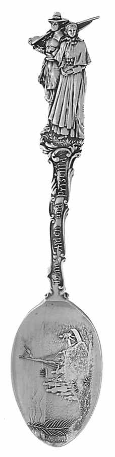 Various Sterling Souvenir Spoons John Alden And Priscilla - No Box by Unknown Mfg Silver-1