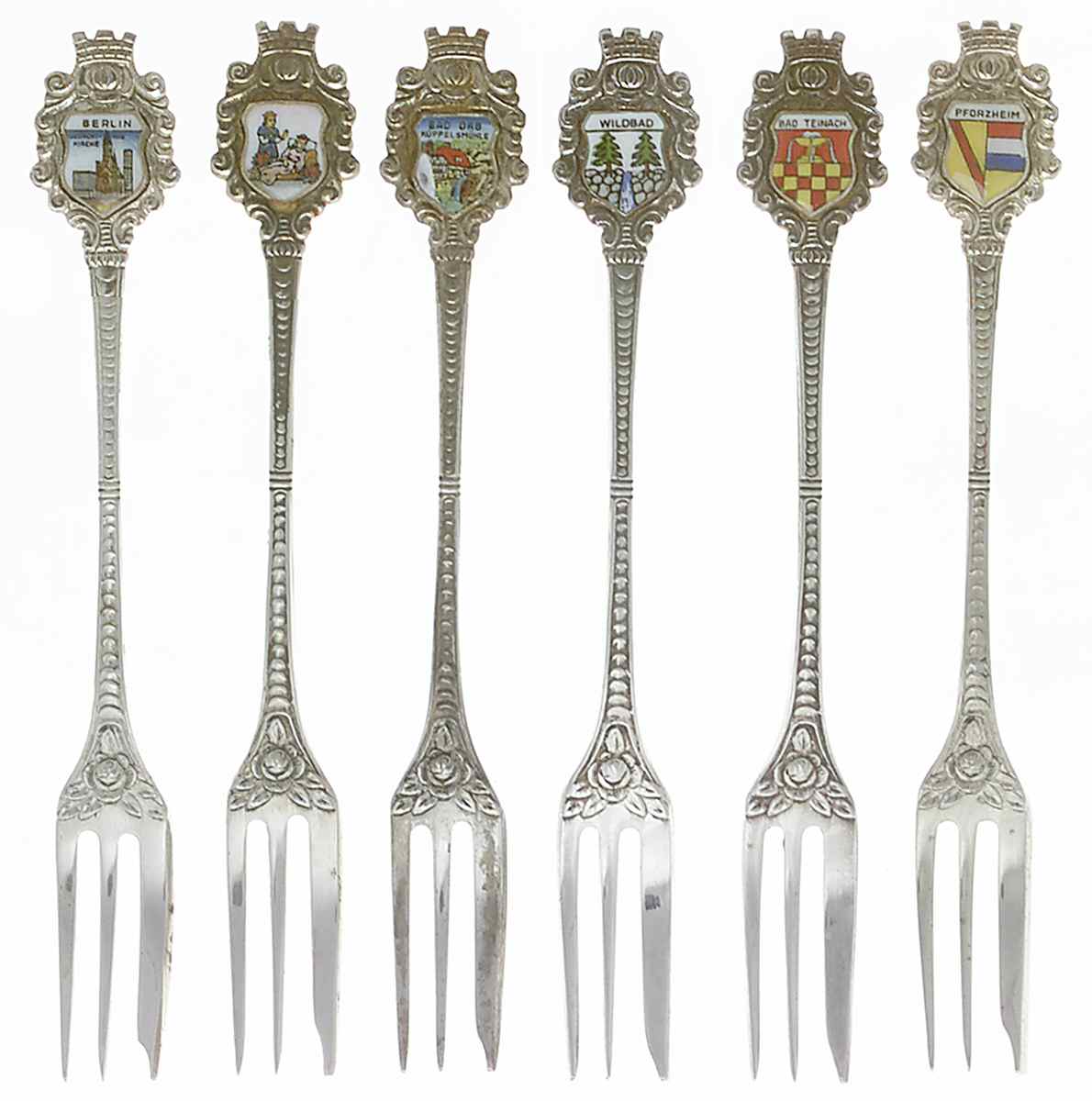 Various Sterling Souvenir Spoons Germany-Set Of 8 - No Box by Unknown Mfg Silver-1