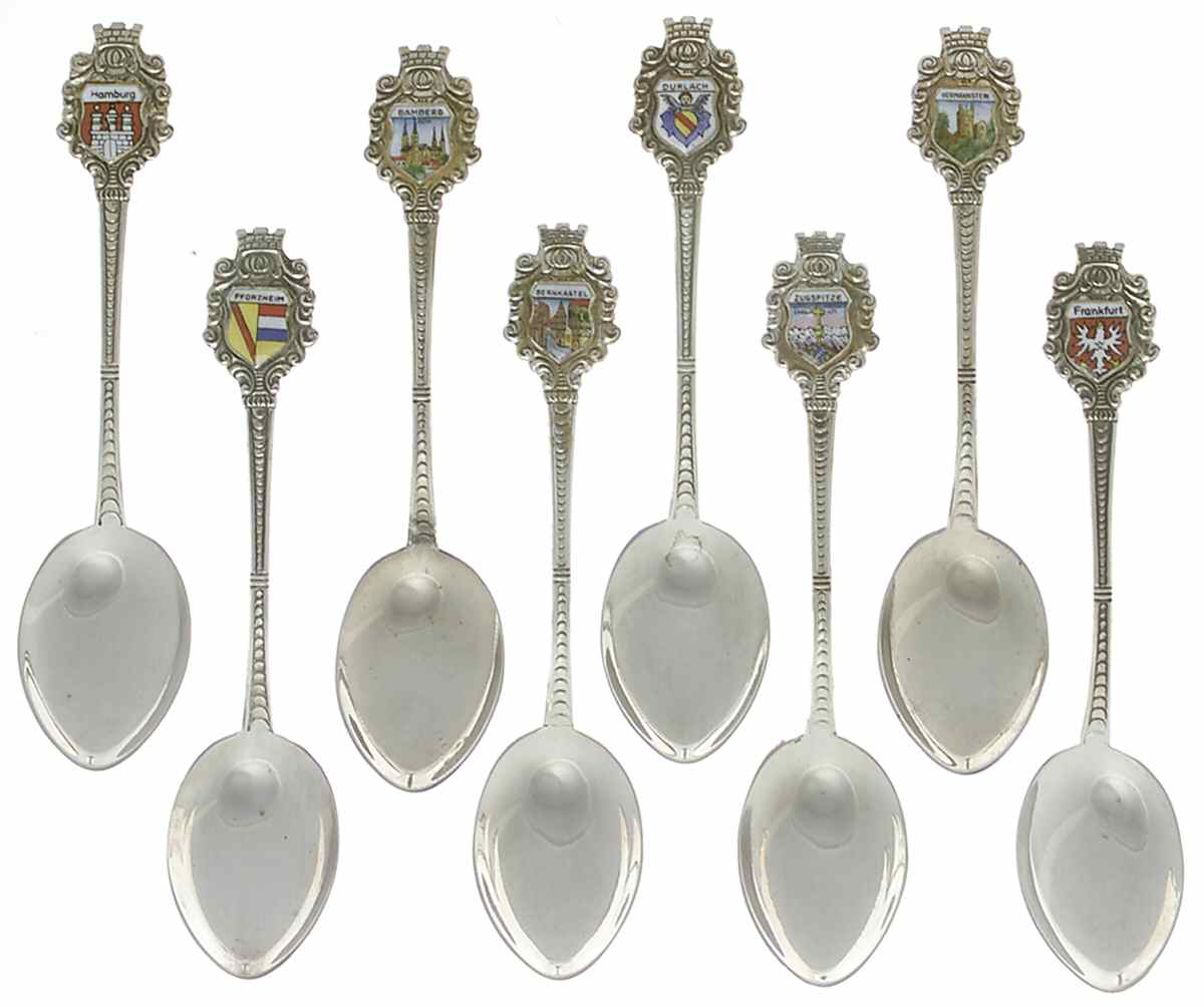 Various Sterling Souvenir Spoons Germany-Set Of 6 - No Box by Unknown Mfg Silver-1