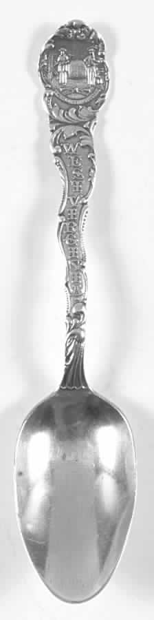 West Virginia Souvenir Spoon Plain Bowl-Teaspoon-Circa. 1904 - No Box by Unknown Mfg Silver-1