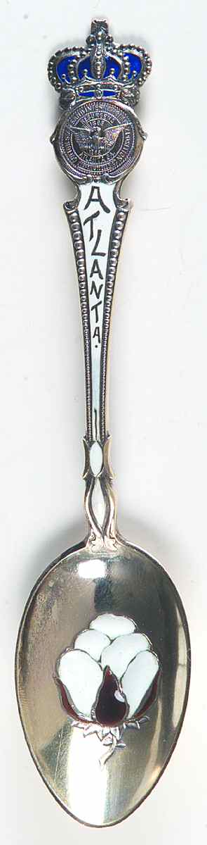 Georgia Souvenir Spoon Atlanta-Enamel - No Box by Unknown Mfg Silver-1