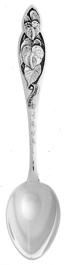 Hawaii Souvenir Spoon Hawaii- Anthurium - No Box by Unknown Mfg Silver-1