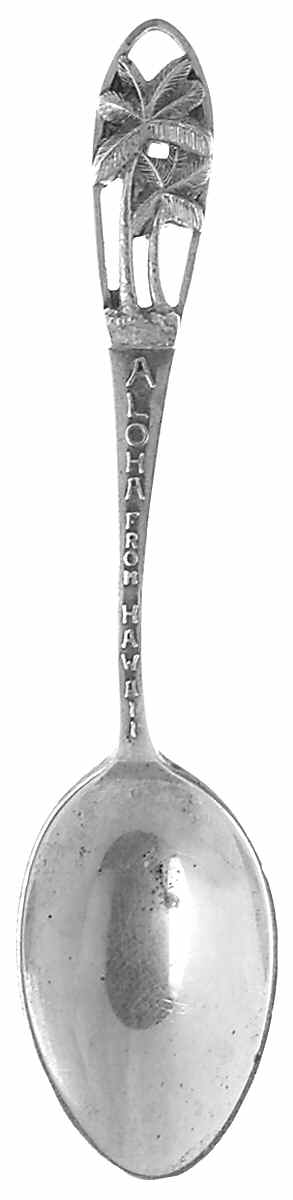 Hawaii Souvenir Spoon Aloha From Hawaii-Pierced - No Box by Unknown Mfg Silver-1