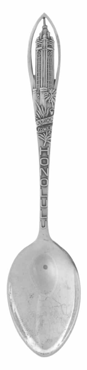 Hawaii Souvenir Spoon Aloha Tower-Honolulu - No Box by Unknown Mfg Silver-1