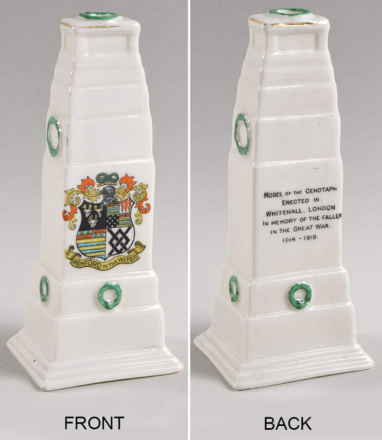 British Crested Ware Cenotaph - Ashford On The Water - No Box by Unknown Manufacturer-1