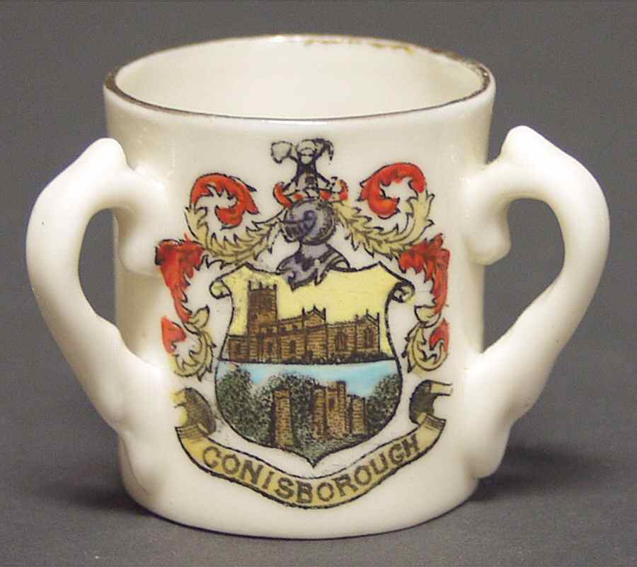 British Crested Ware Jug-3 Handle-Conisborough - No Box by Unknown Manufacturer-1