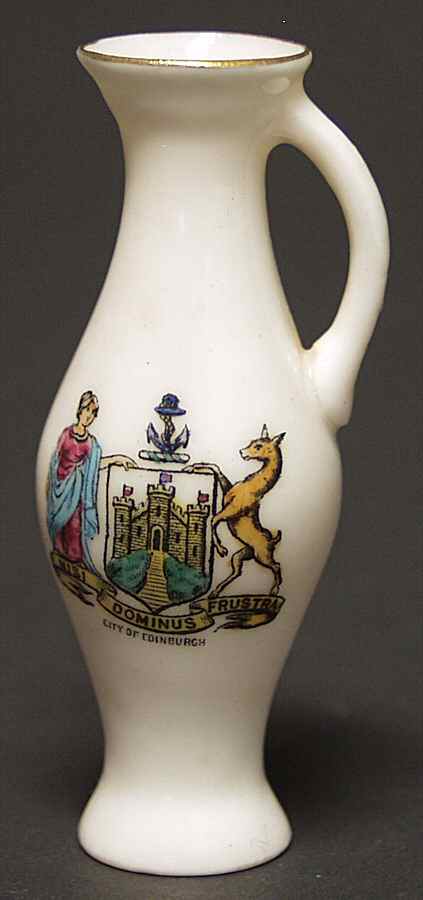 British Crested Ware Vase/Pitcher-Edinborough - No Box by Unknown Manufacturer-1