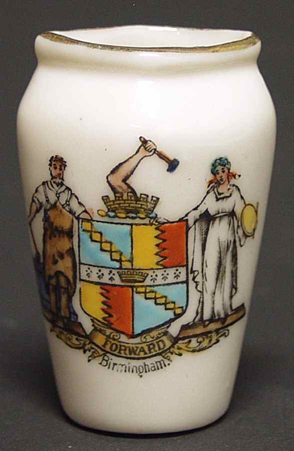British Crested Ware Vase-Birmingham - No Box by Unknown Manufacturer-1