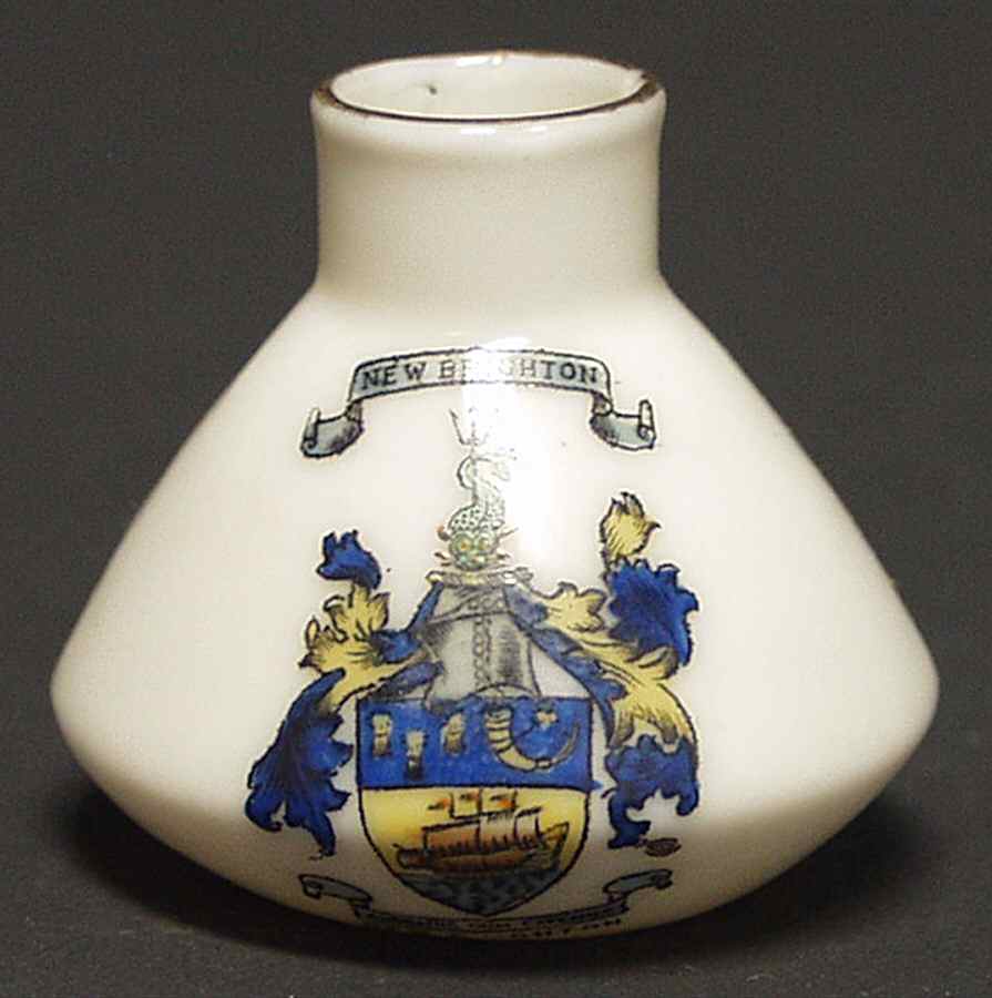 British Crested Ware Vase- New Brighton - No Box by Unknown Manufacturer-1